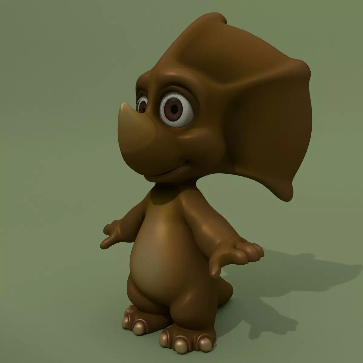 Cartoon Triceratops 2 colours 3D model