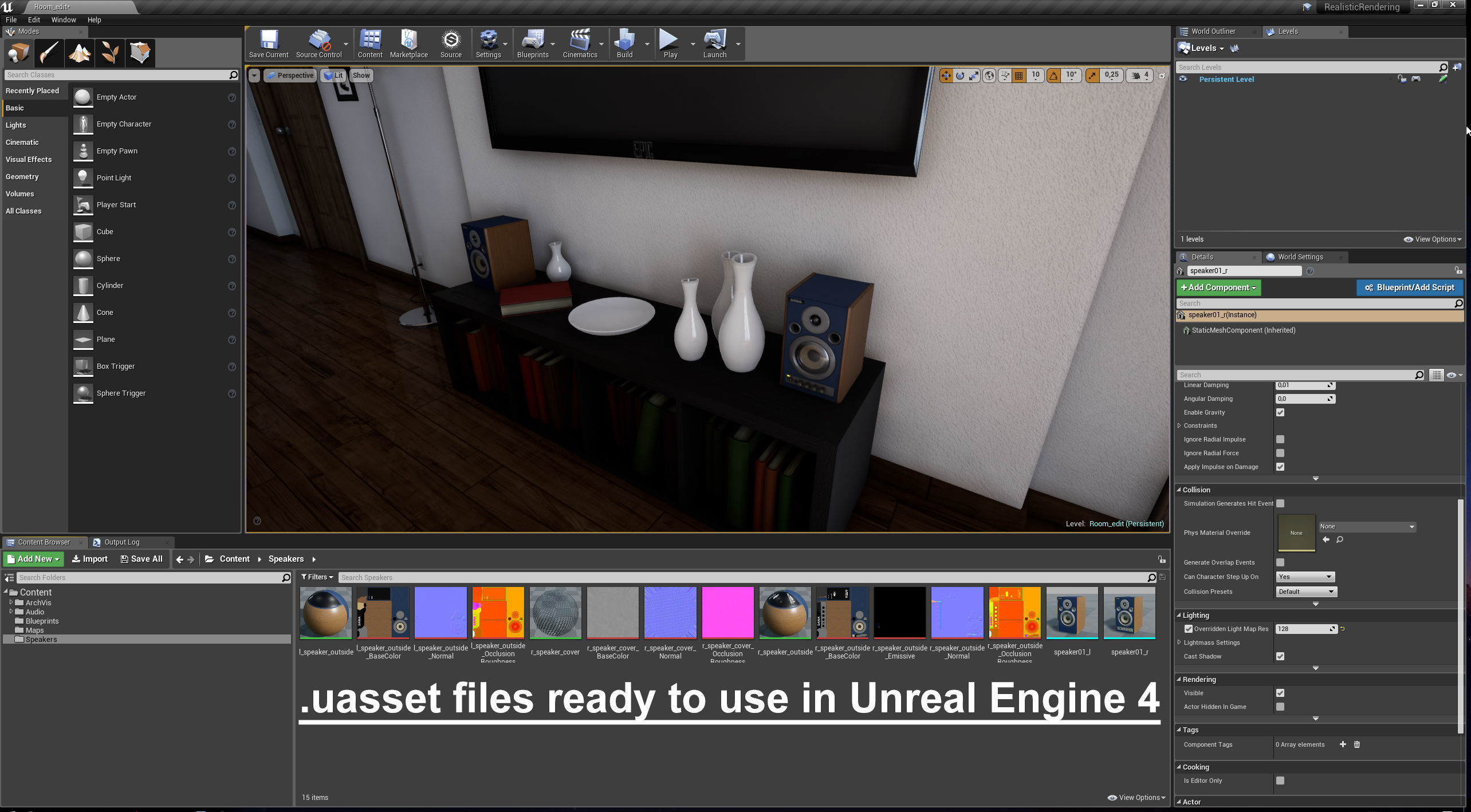Professional stereo speakers - Game Ready Low-poly 3D model_7