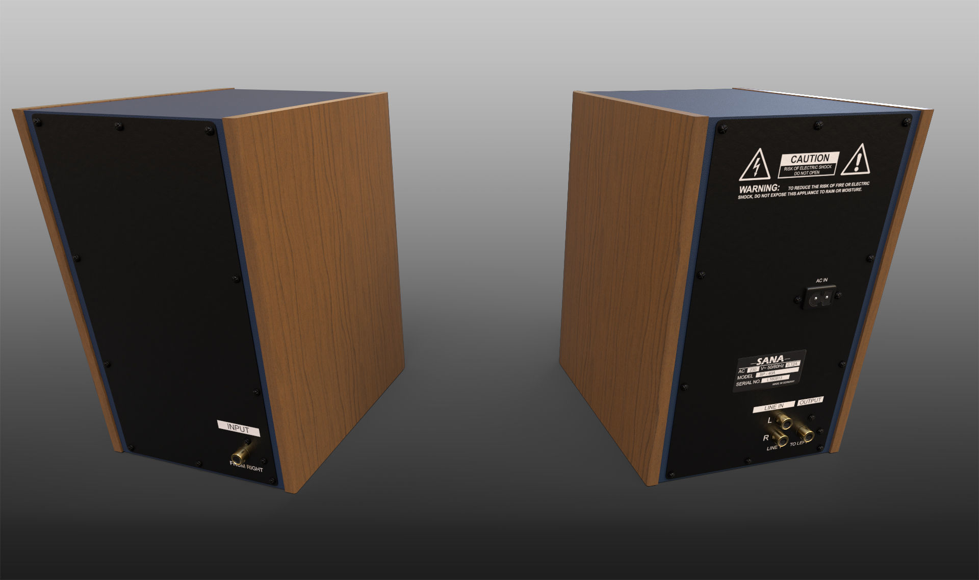 Professional stereo speakers - Game Ready Low-poly 3D model_2