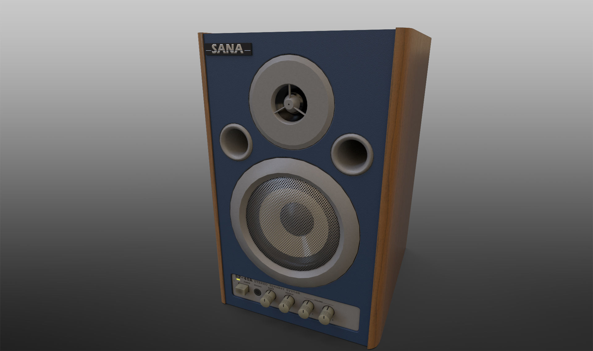 Professional stereo speakers - Game Ready Low-poly 3D model_3