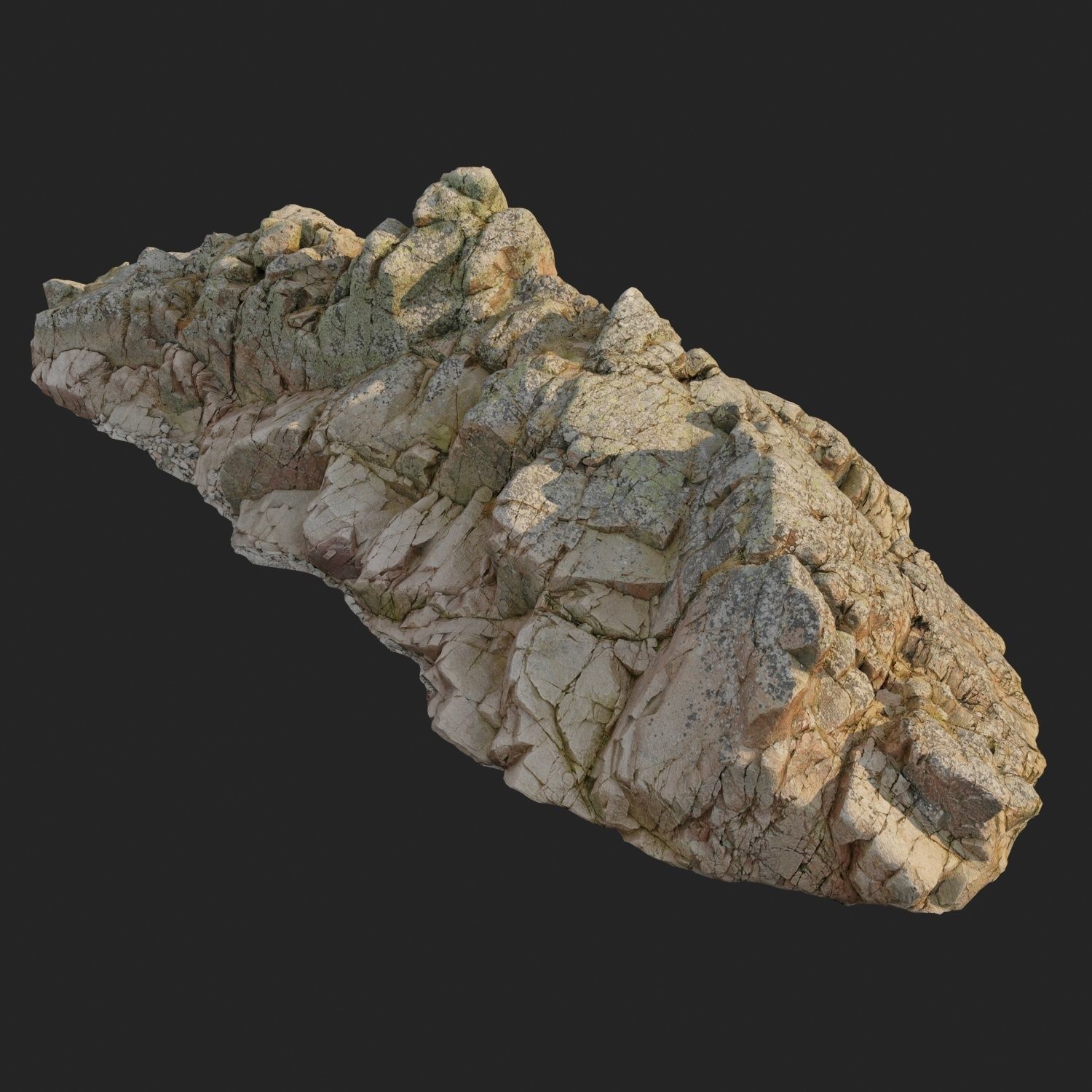 3d scanned rock cliff N2 3D model_9