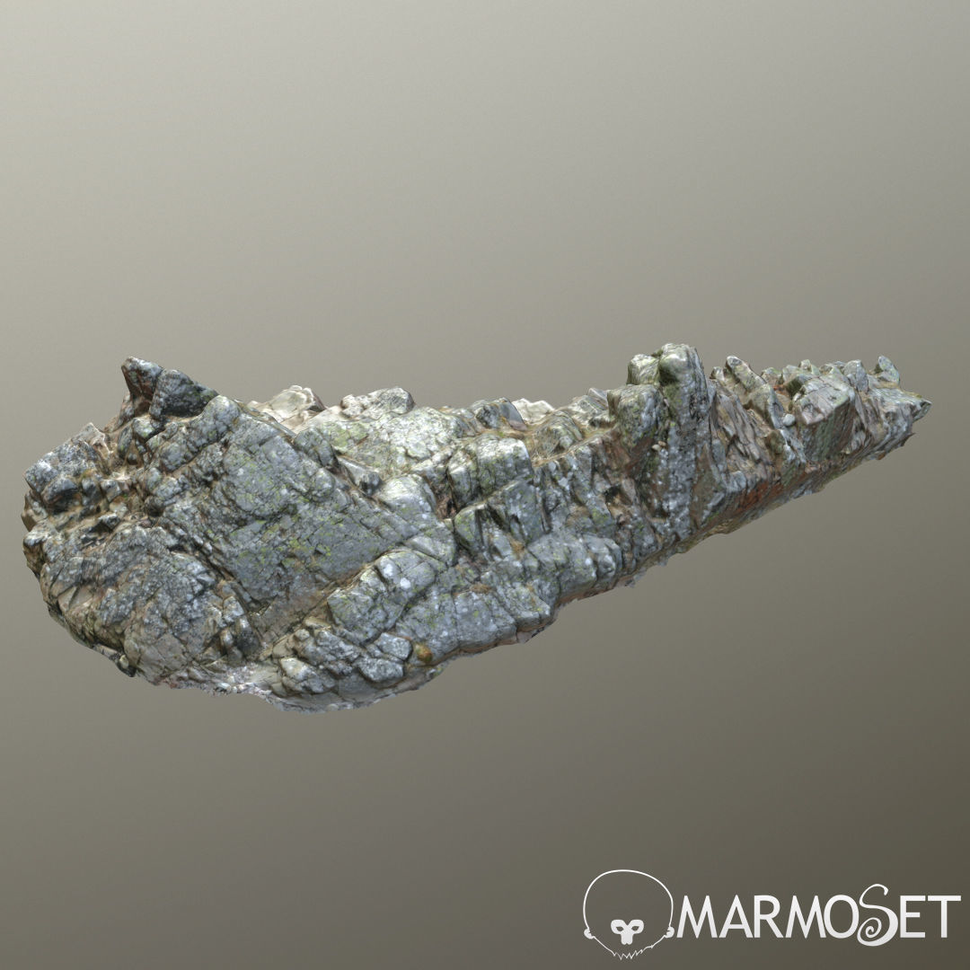 3d scanned rock cliff N2 3D model_1