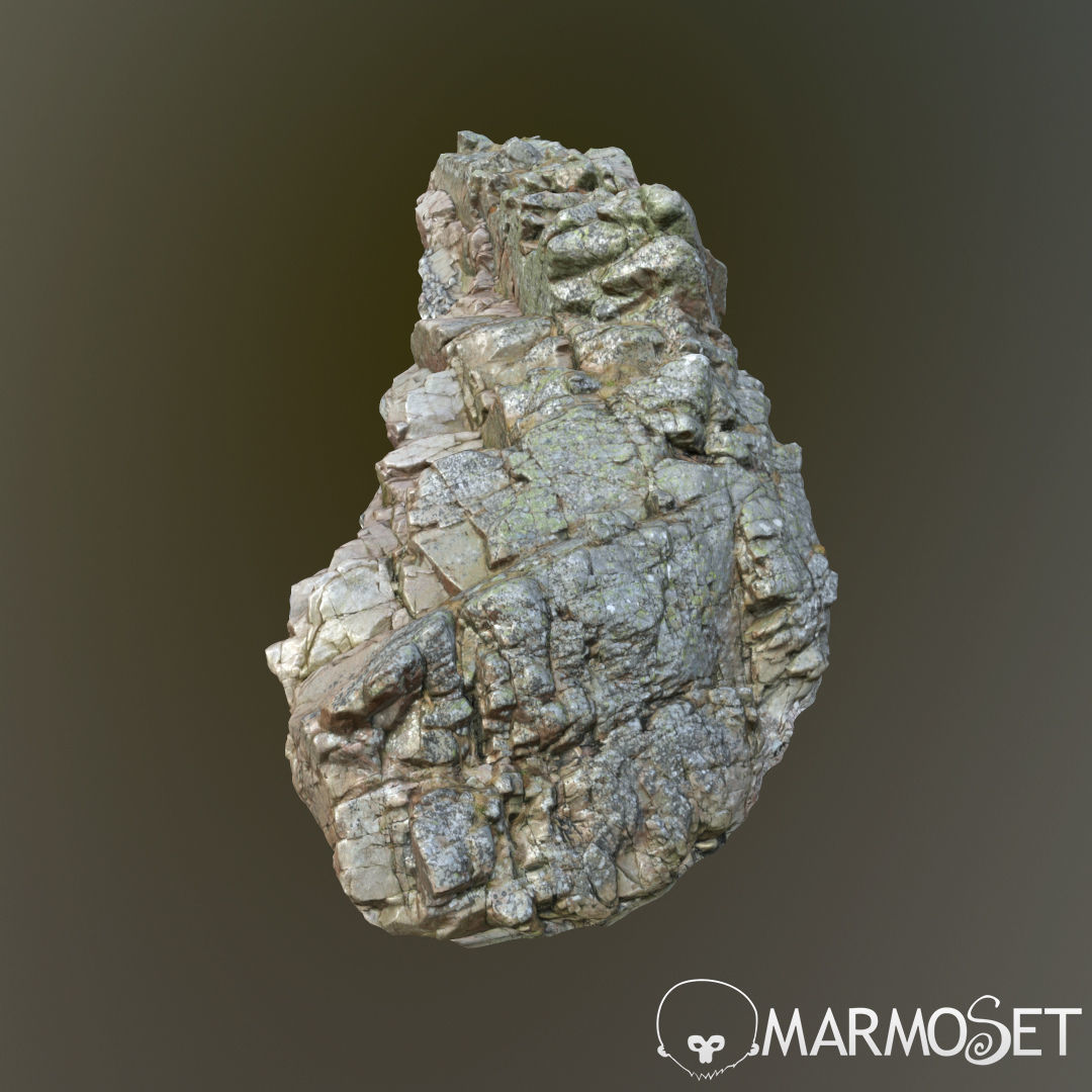 3d scanned rock cliff N2 3D model_2