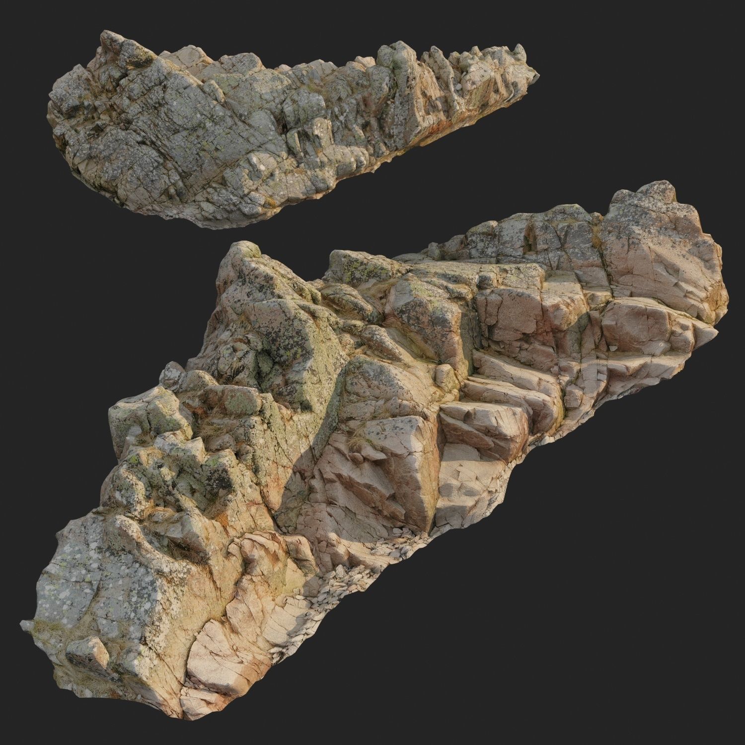 3d scanned rock cliff N2 3D model_6