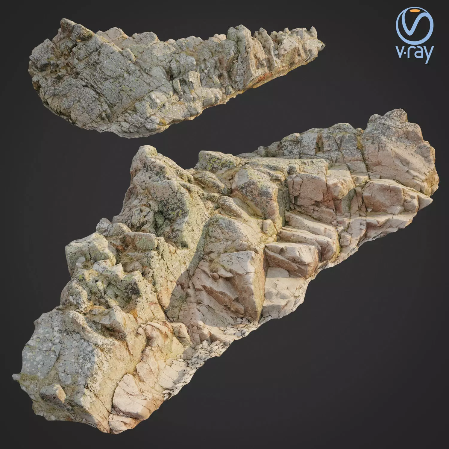 3d scanned rock cliff N2 3D model_0
