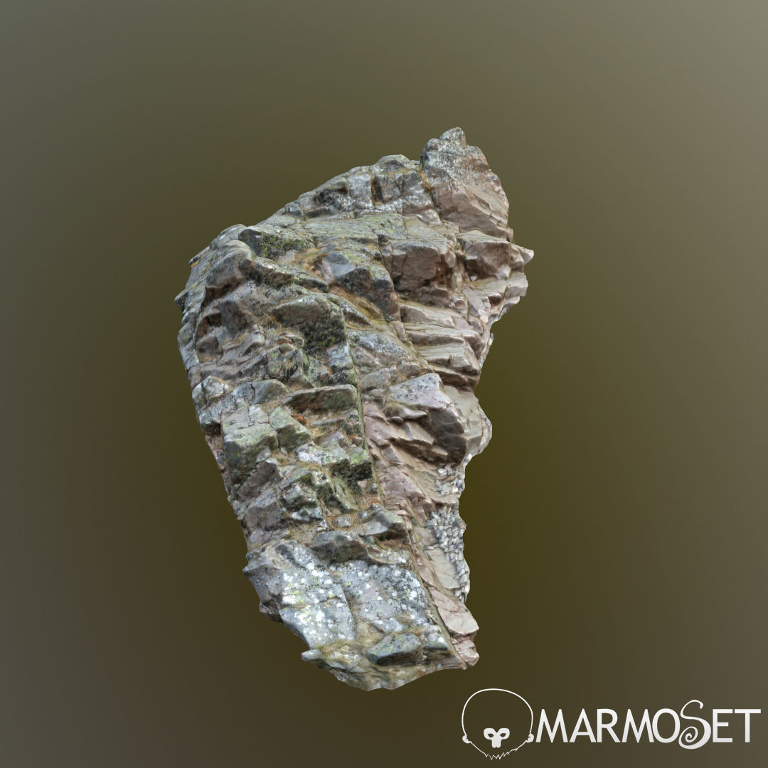 3d scanned rock cliff N2 3D model_5