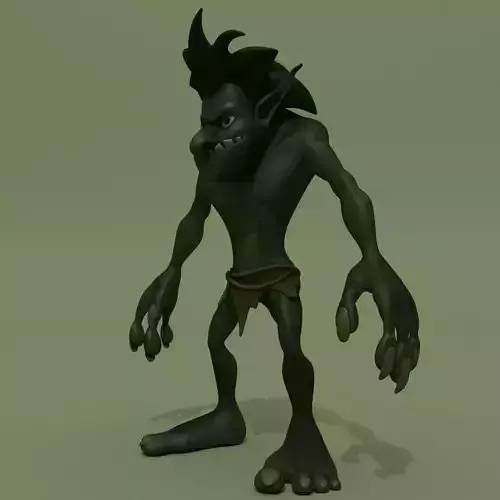 Cartoon Troll Green