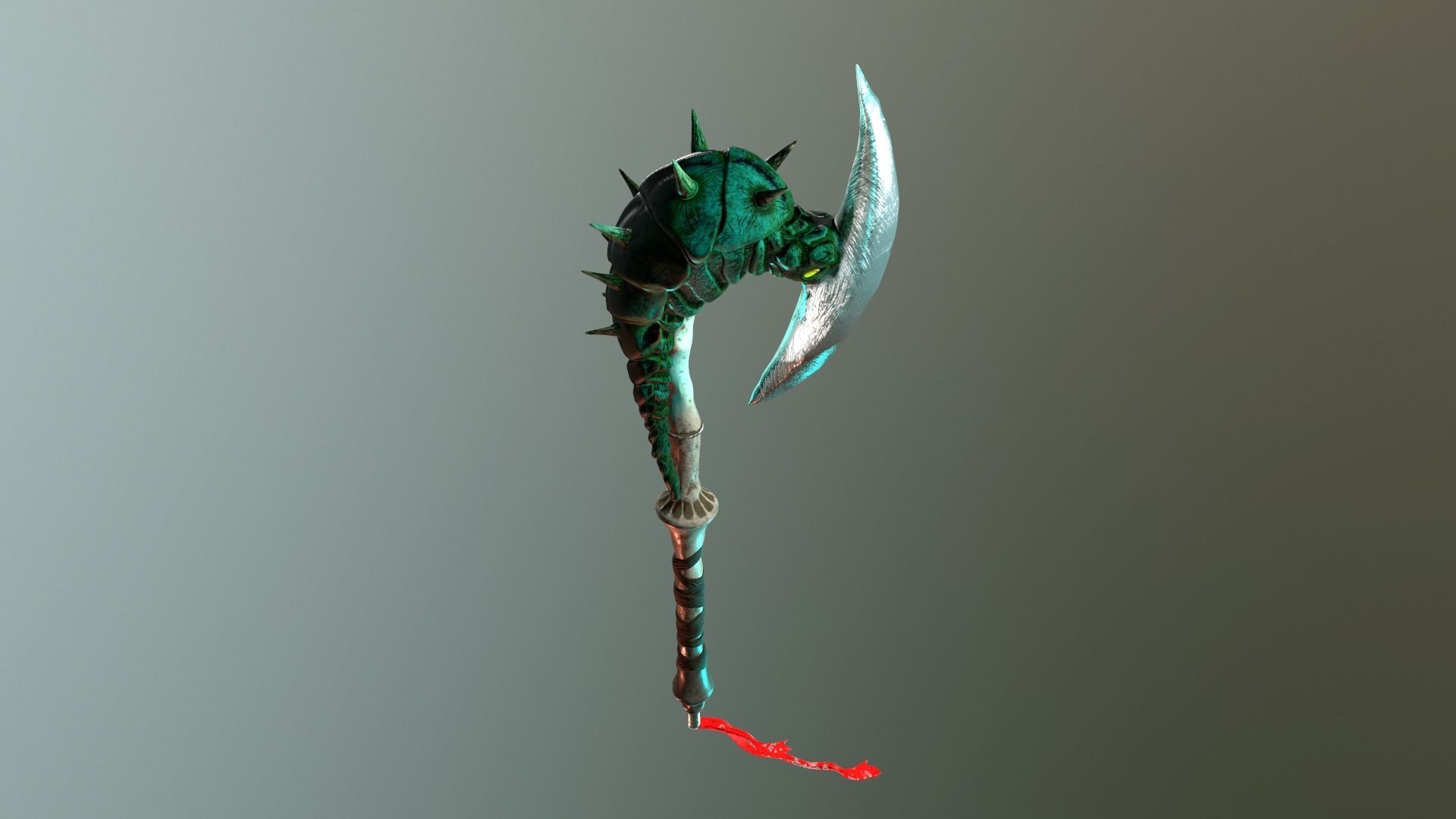 Chitinous Staff 3D model_6
