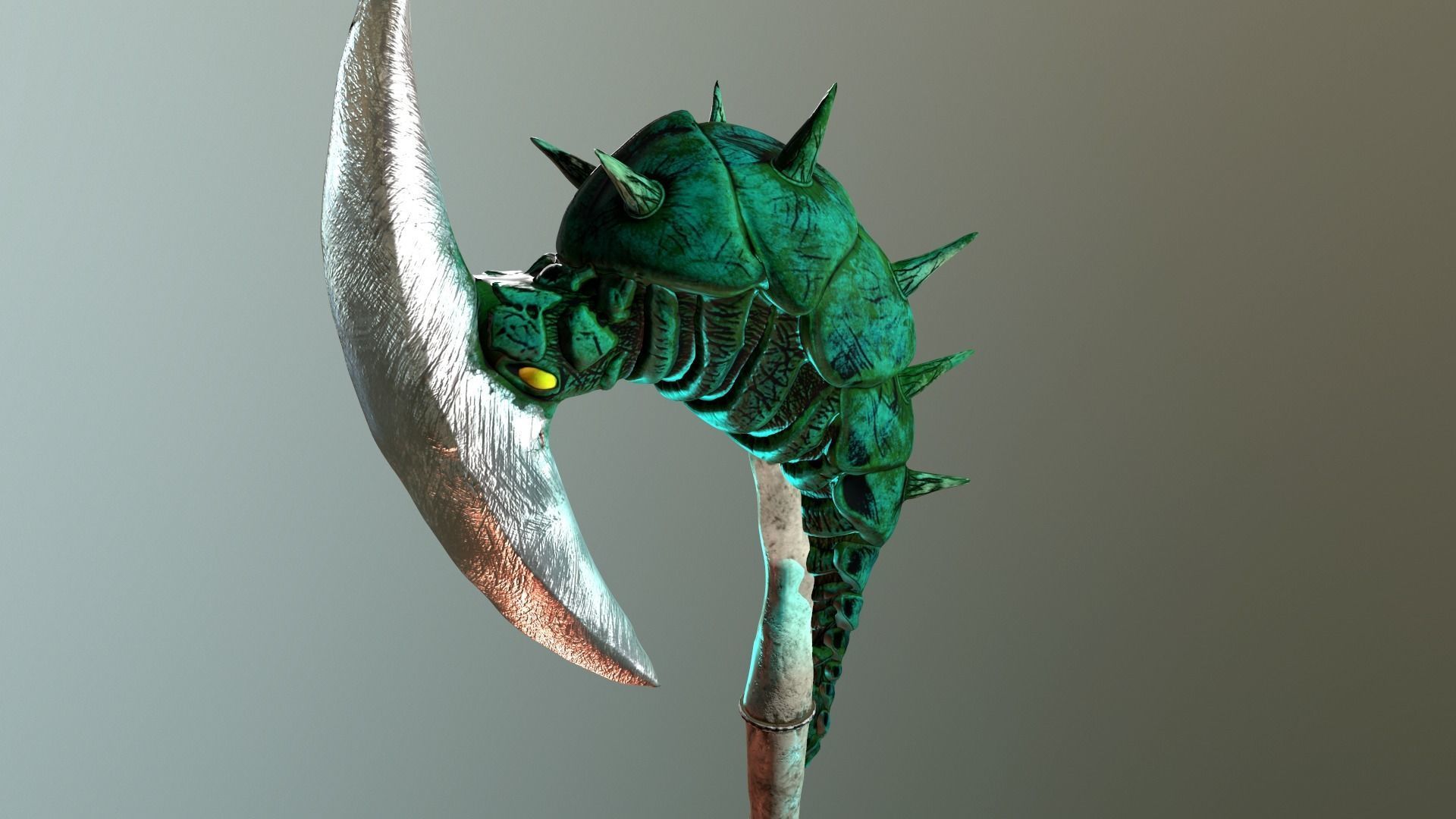 Chitinous Staff 3D model_9