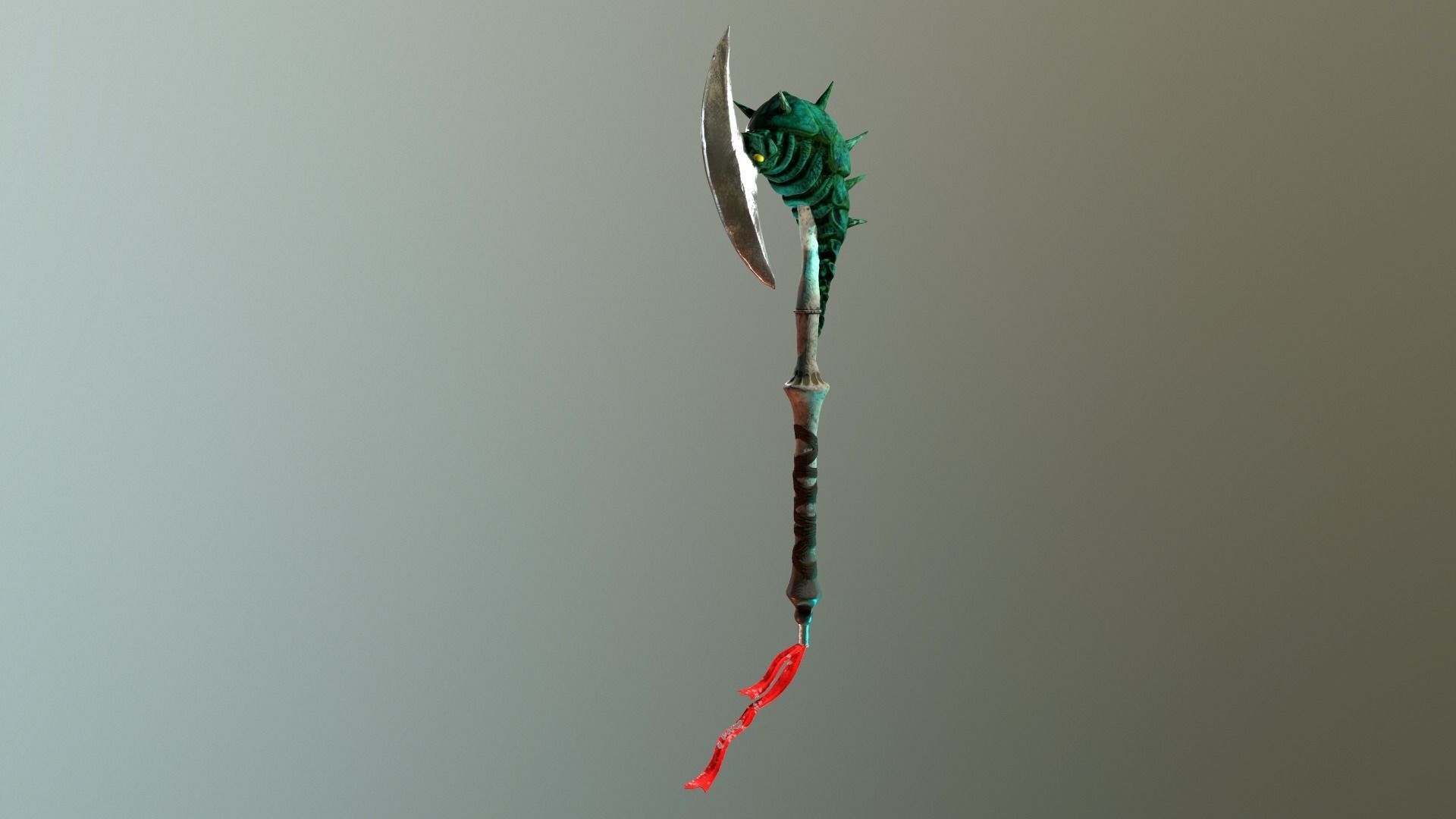 Chitinous Staff 3D model_4