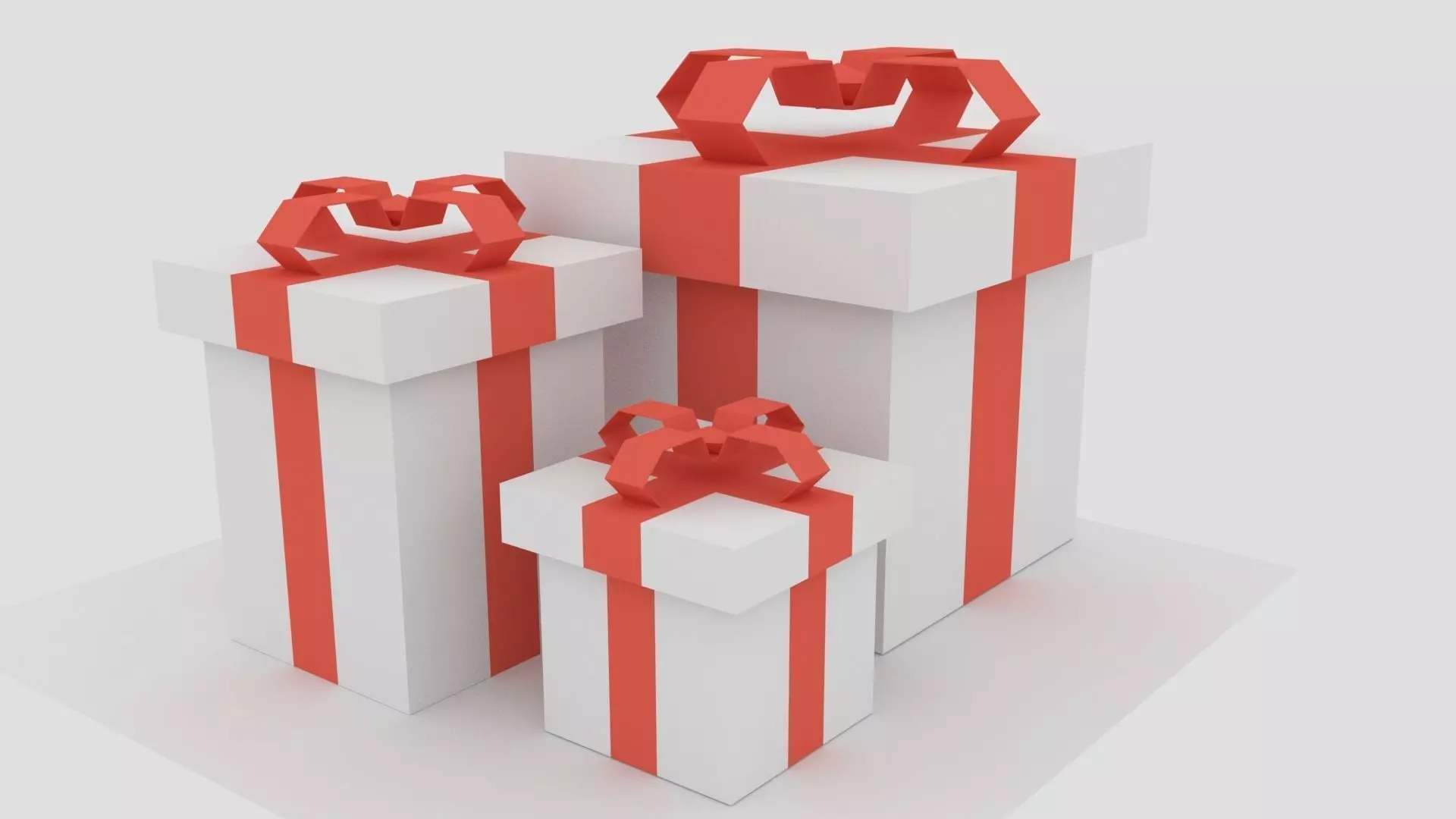 Low poly gifts gift box with ribbon Low-poly 3D model_0