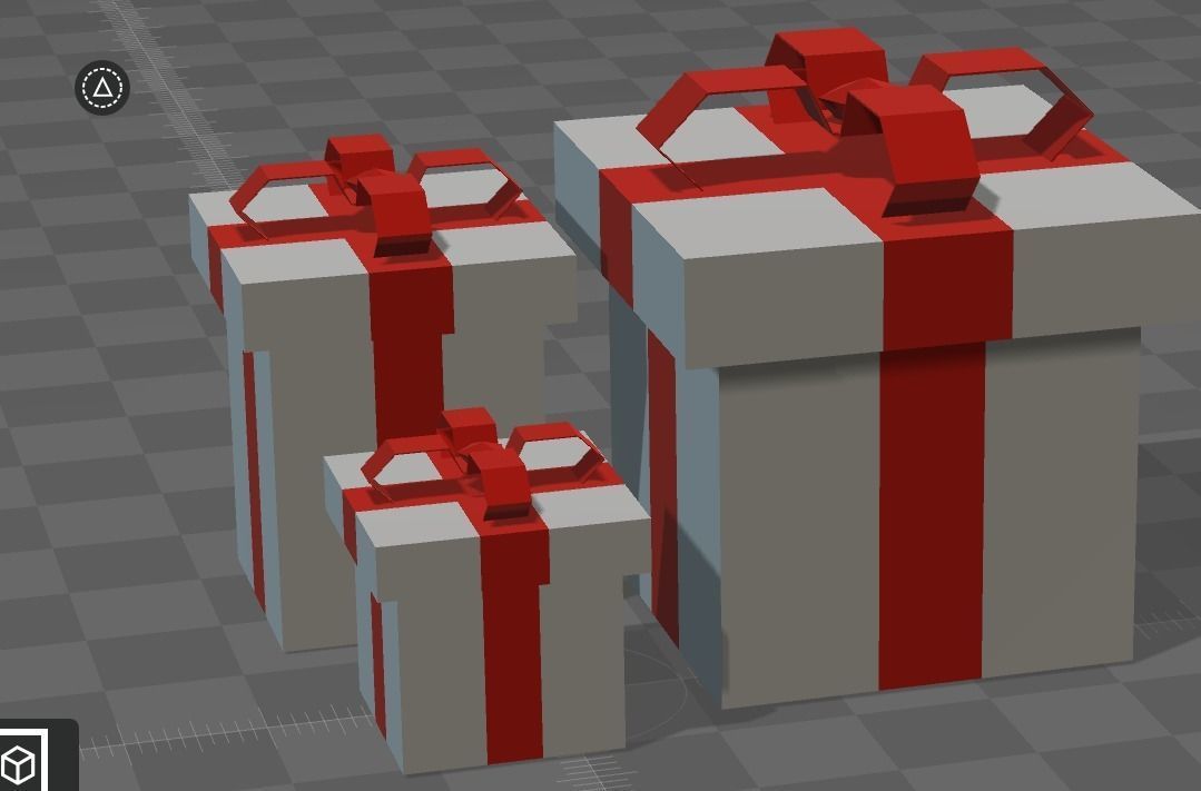 Low poly gifts gift box with ribbon Low-poly 3D model_4