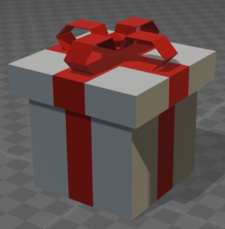 Low poly gifts gift box with ribbon Low-poly 3D model_3