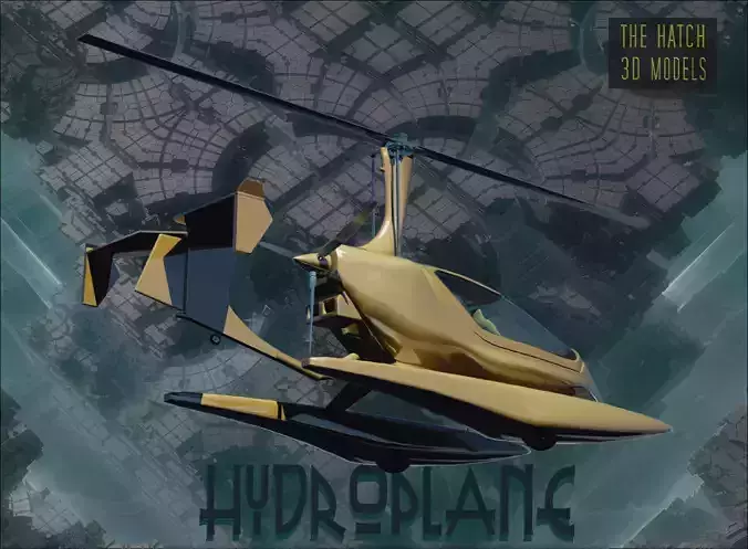 Hydroplane futuristic helicopter