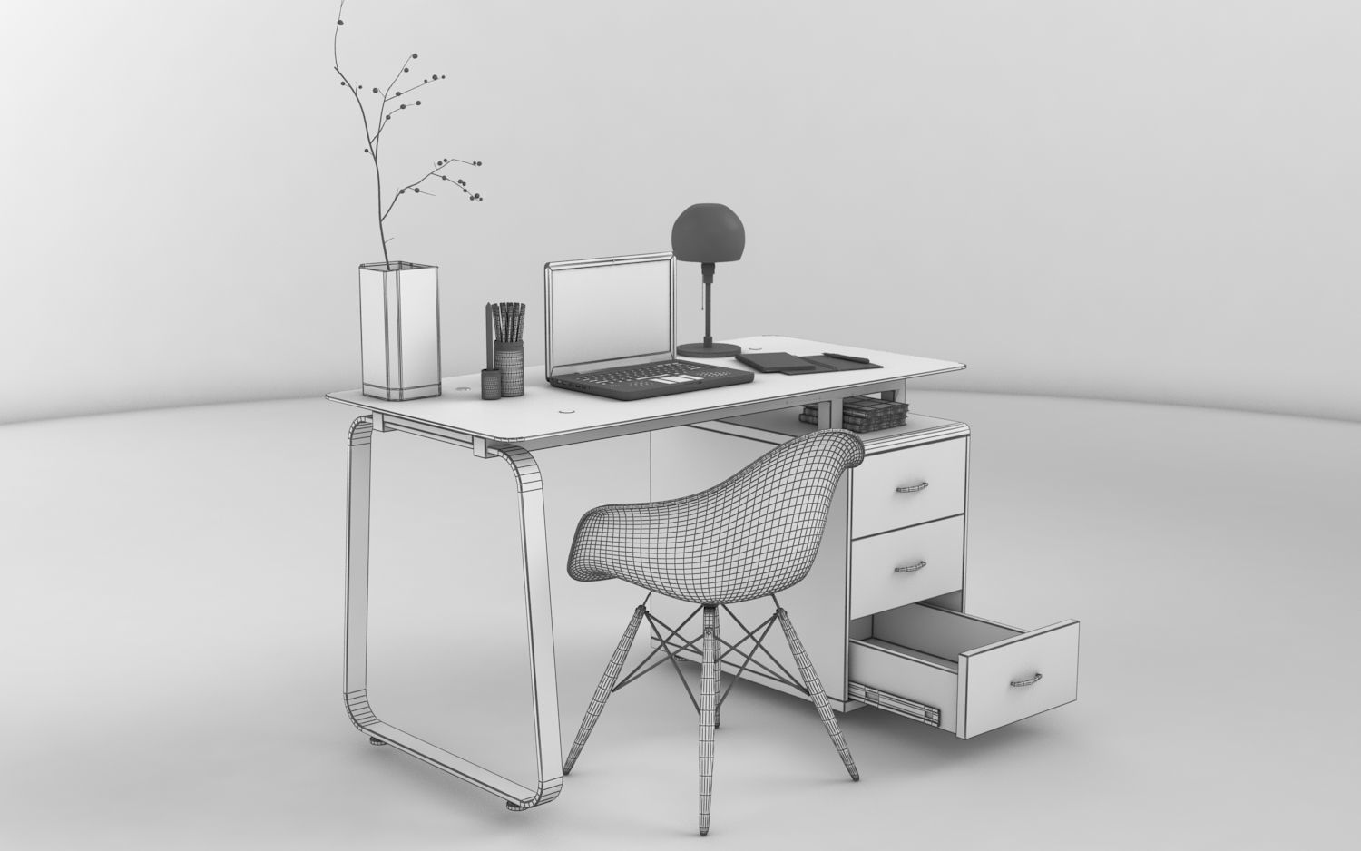 Eddings Study Table 3D model_8