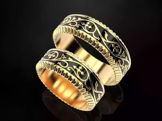 Wedding ring 62 enamel