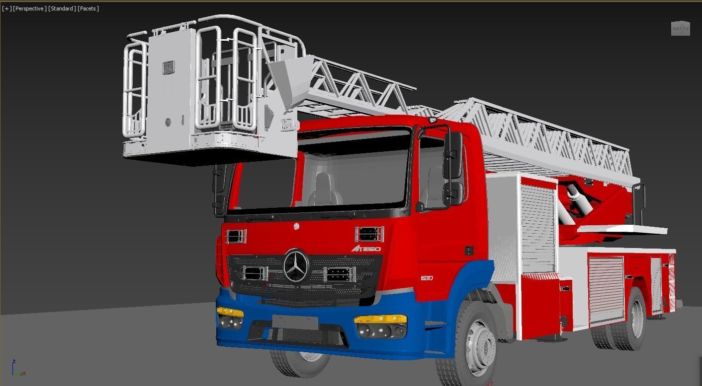 fire engine Mercedes Atego 3D model_1