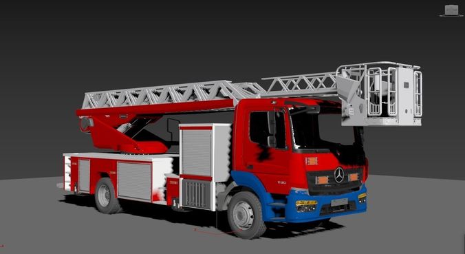 fire engine Mercedes Atego 3D model