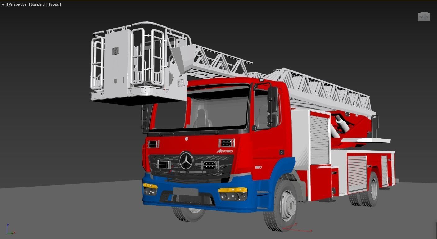 fire engine Mercedes Atego 3D model_3