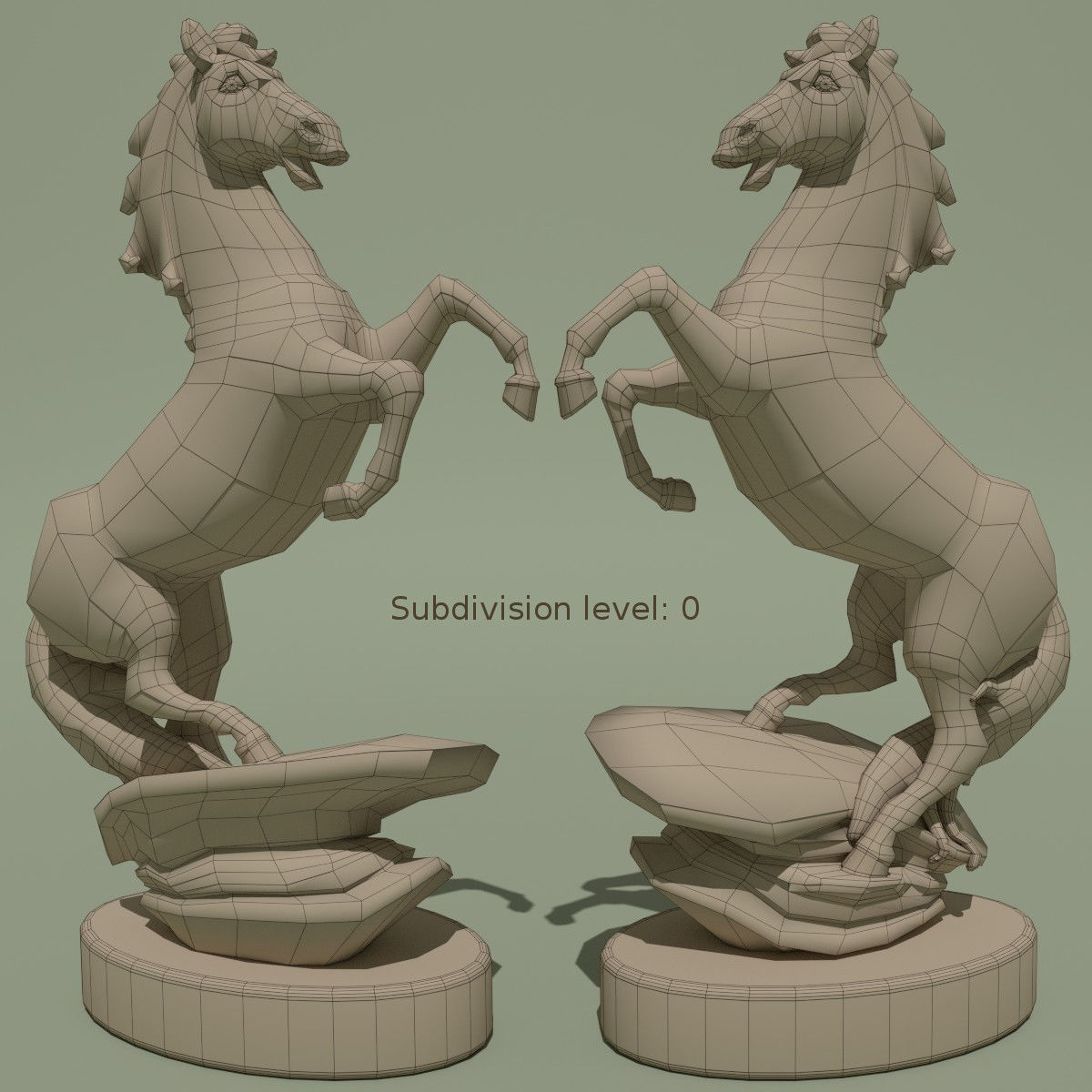 Horse Statuette 2A 3D model_6
