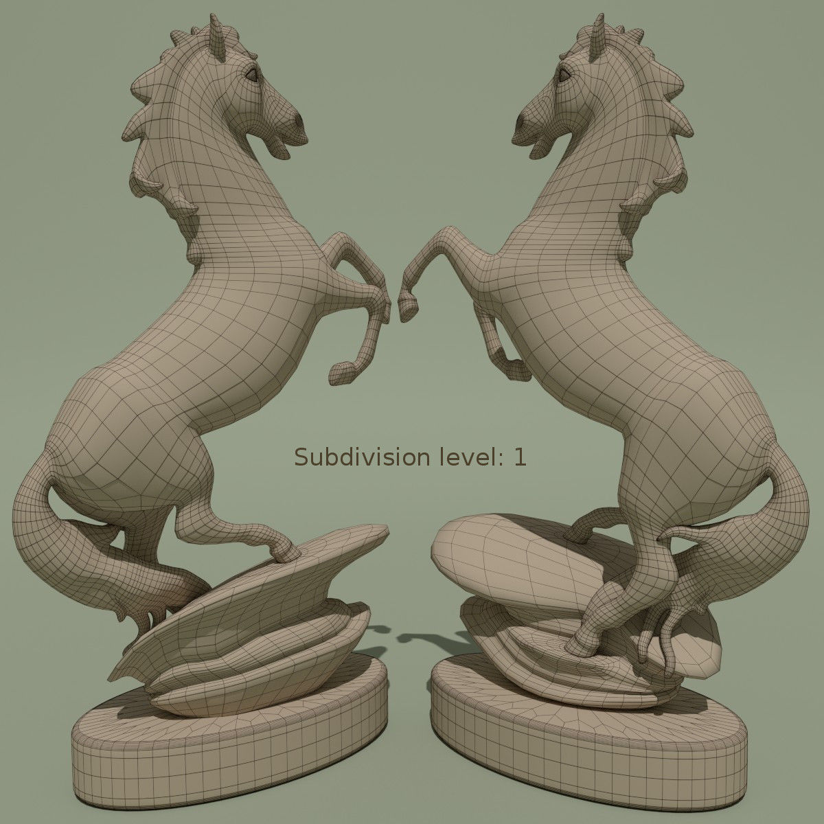 Horse Statuette 2A 3D model_9