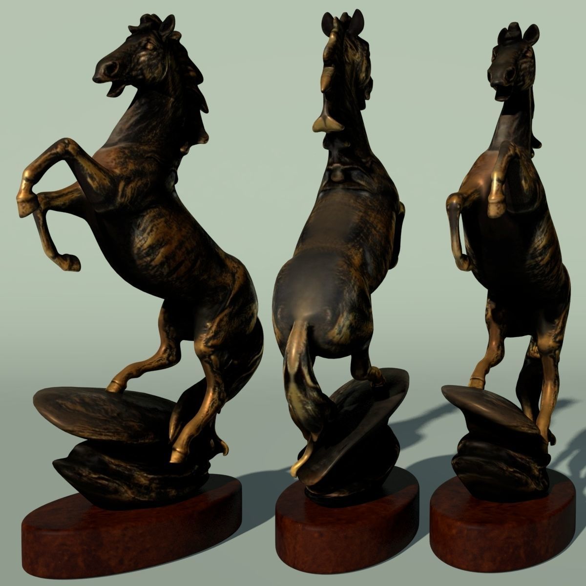 Horse Statuette 2A 3D model_2