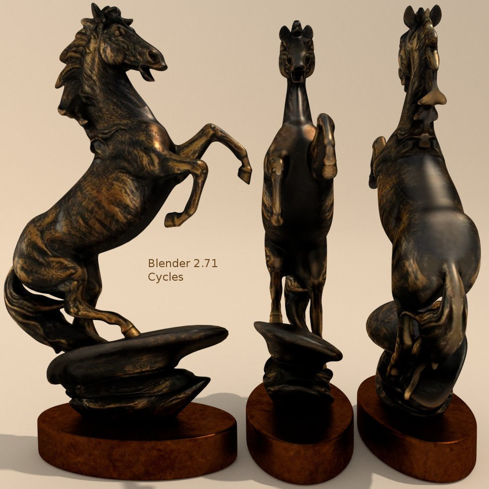 Horse Statuette 2A 3D model_5