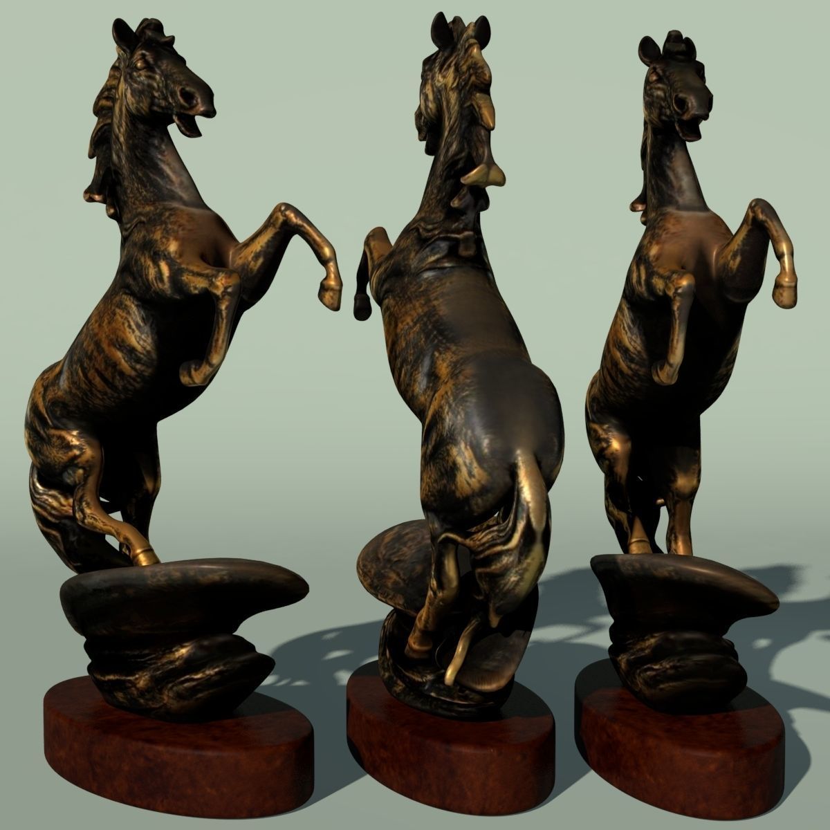 Horse Statuette 2A 3D model_3