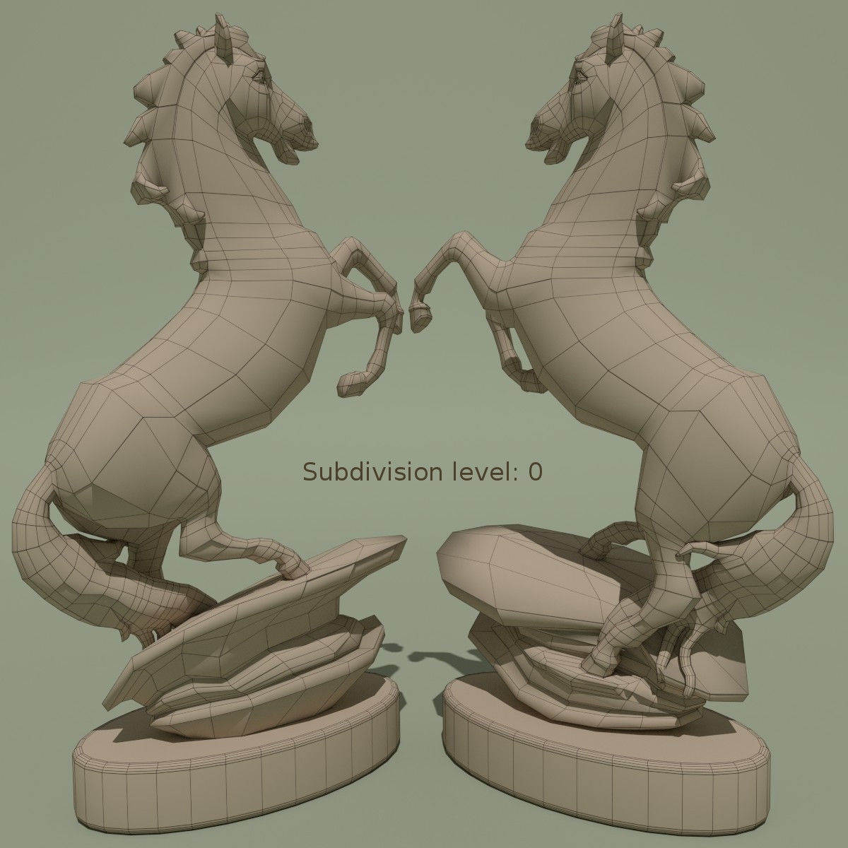 Horse Statuette 2A 3D model_8
