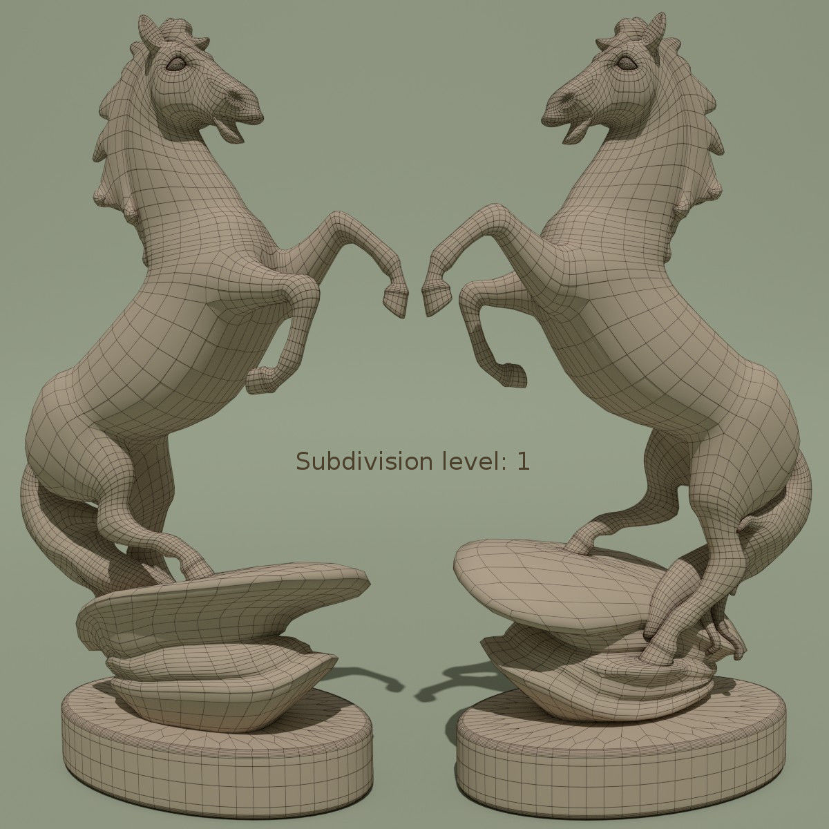 Horse Statuette 2A 3D model_7