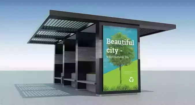 Street Pergola with Bench