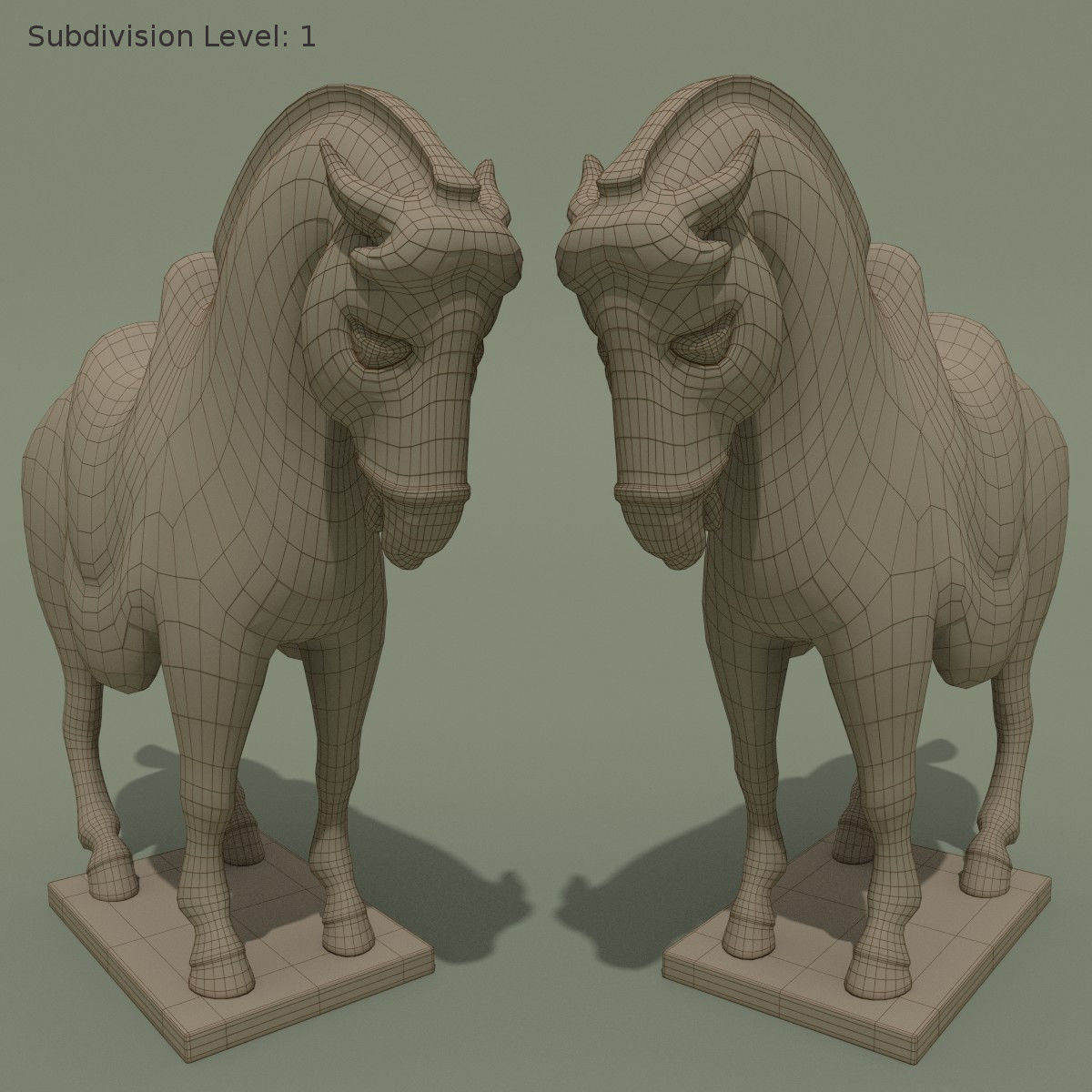 Horse Statuette I 3D model_7