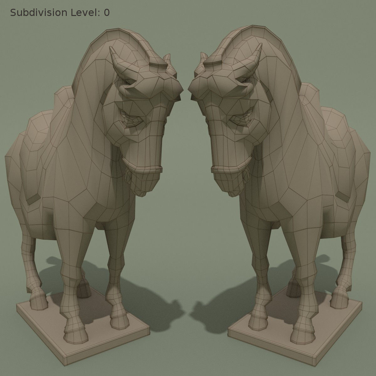 Horse Statuette I 3D model_8