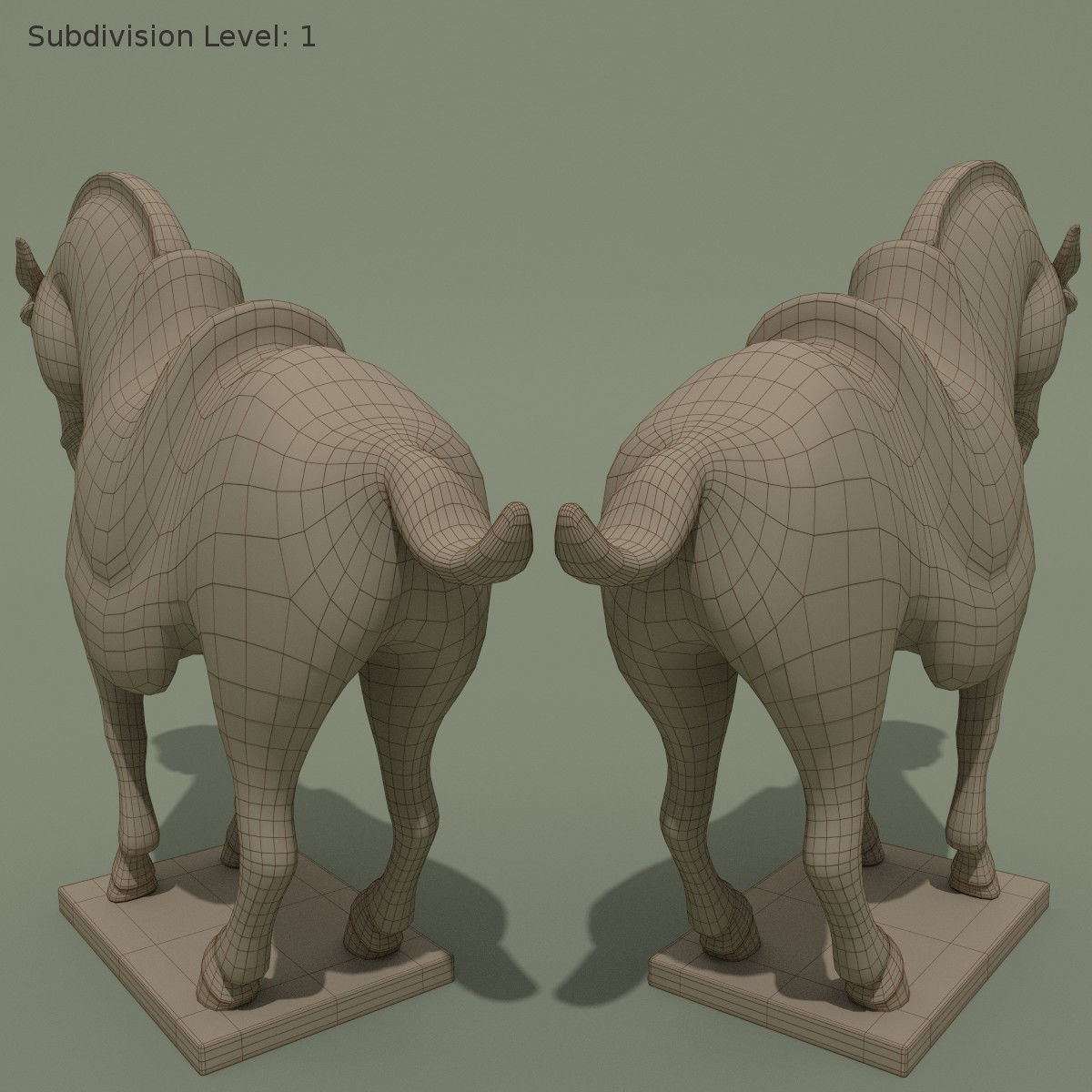 Horse Statuette I 3D model_10
