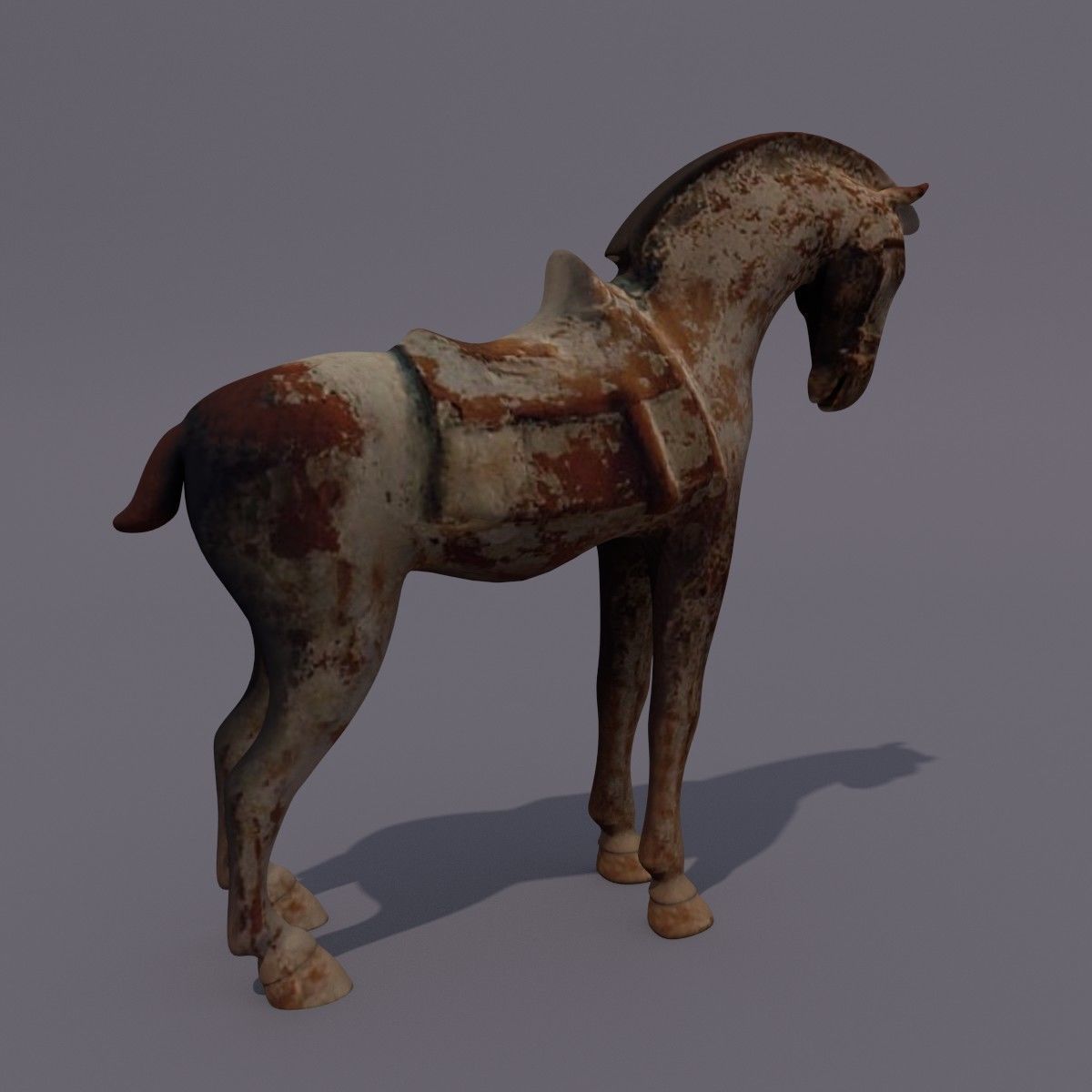 Horse Statuette L 3D model_3