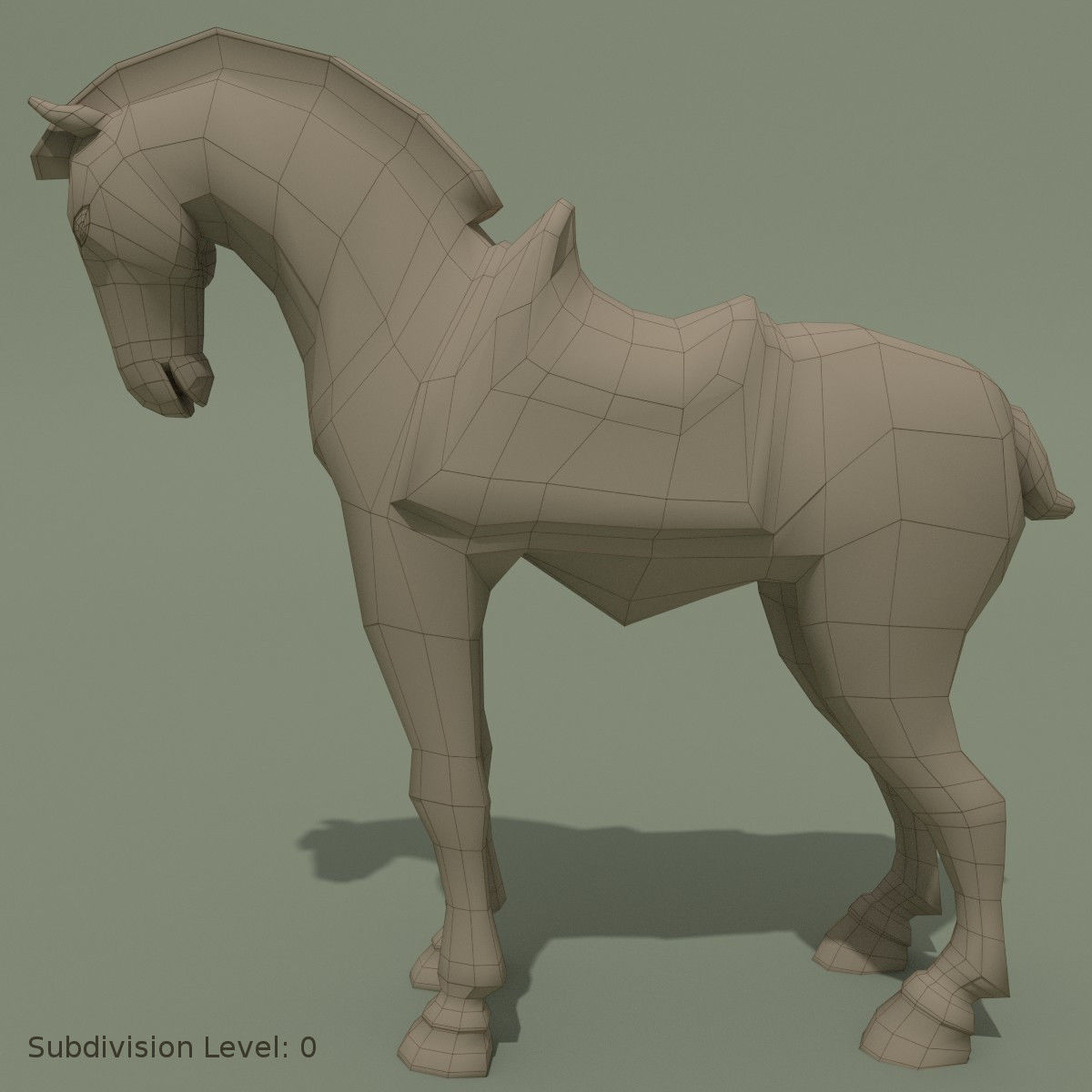 Horse Statuette L 3D model_5