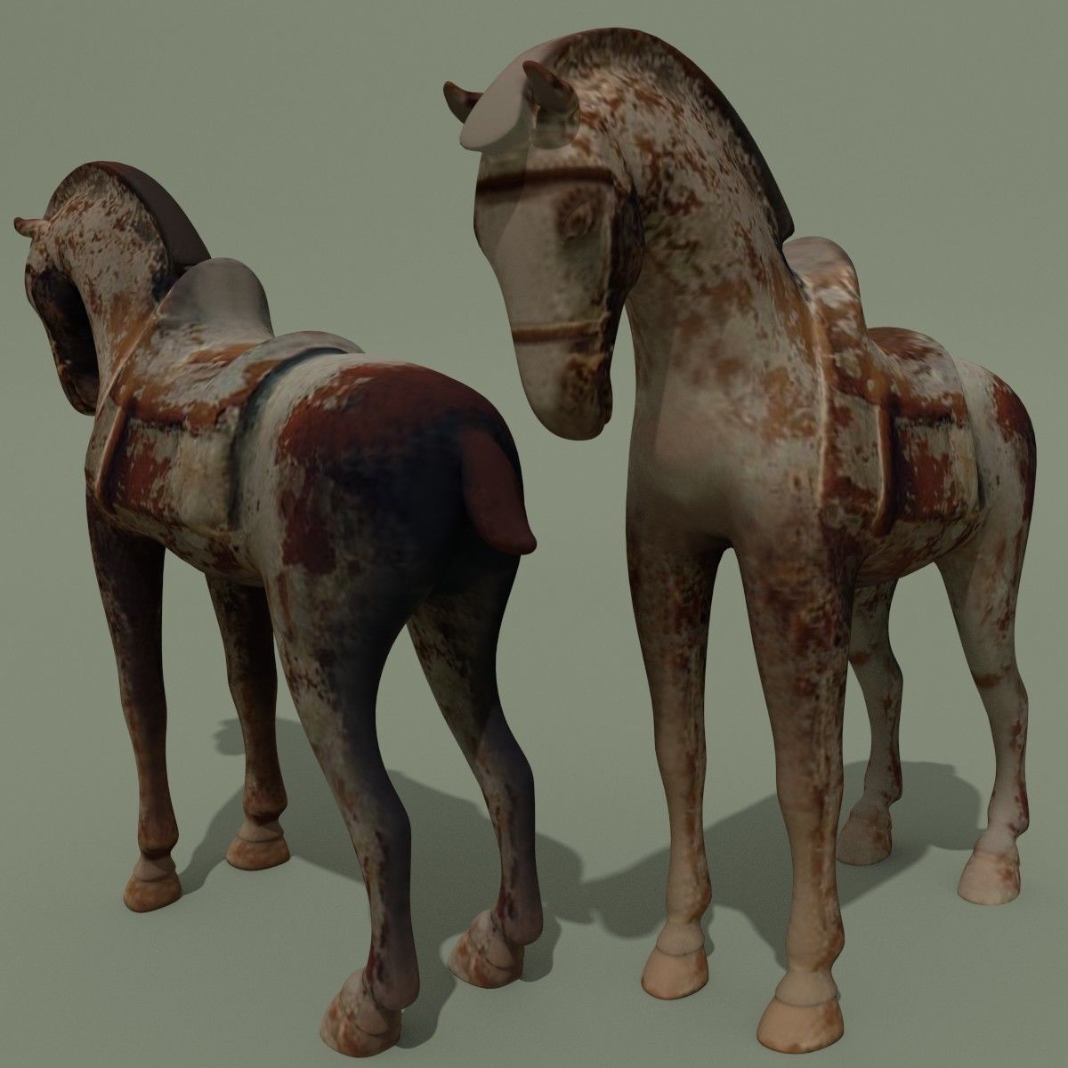 Horse Statuette L 3D model_1