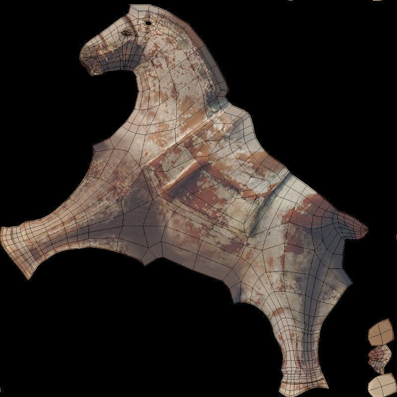 Horse Statuette L 3D model_9