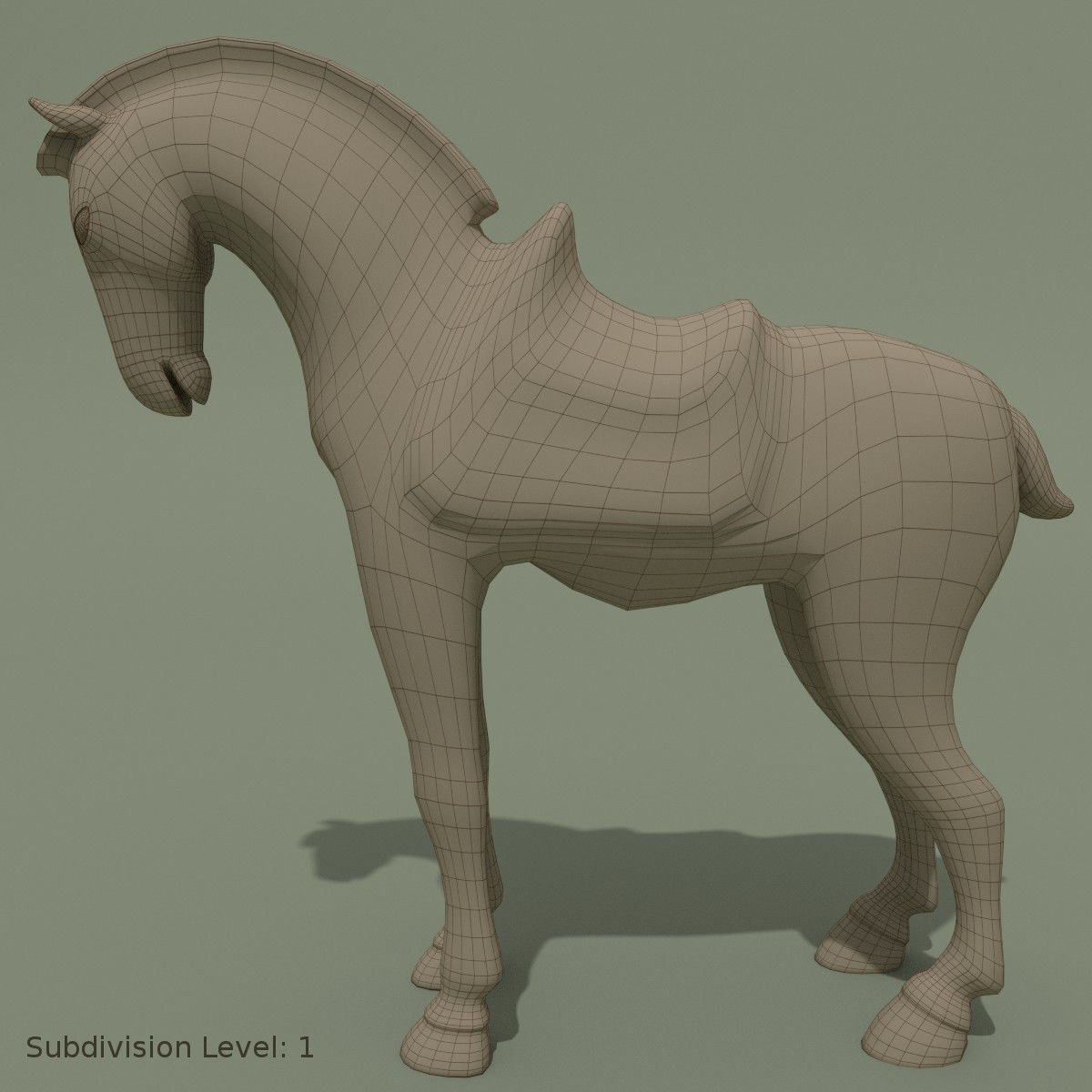 Horse Statuette L 3D model_6