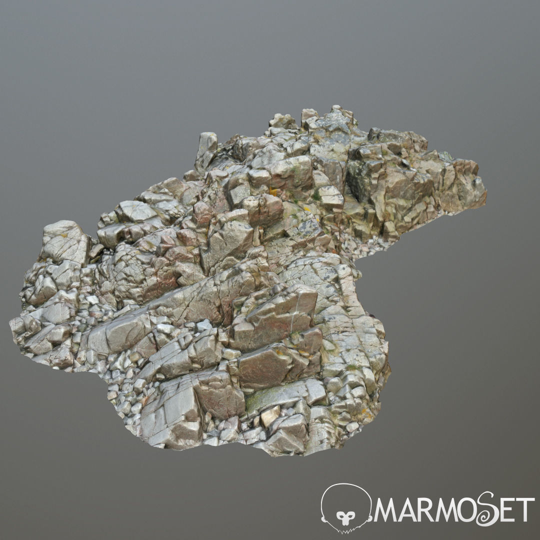 3d scanned rock cliff O2 3D model_7