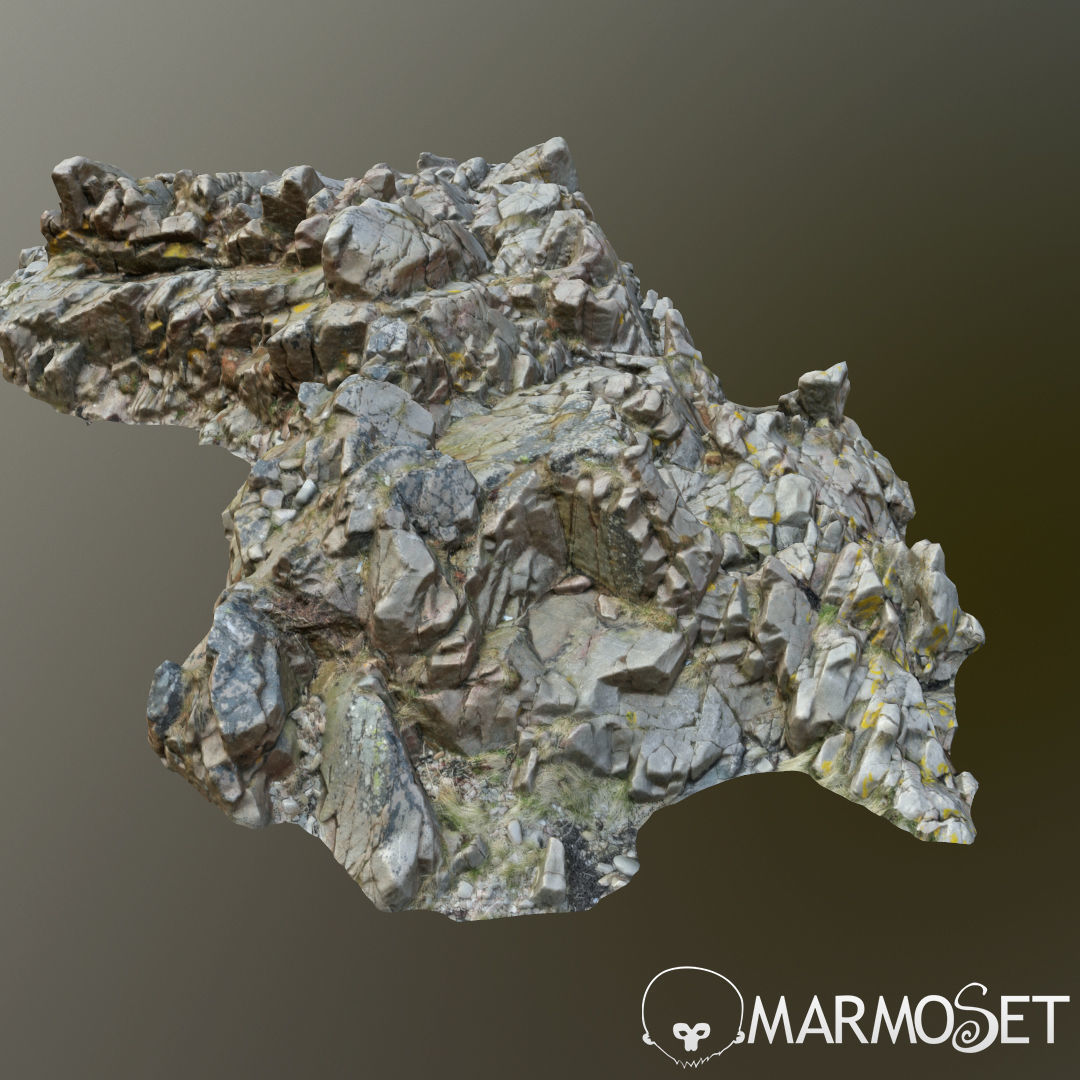 3d scanned rock cliff O2 3D model_2