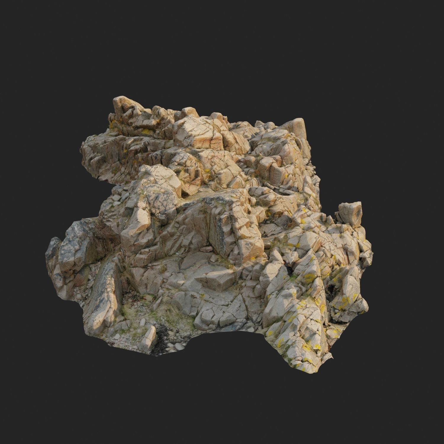 3d scanned rock cliff O2 3D model_9