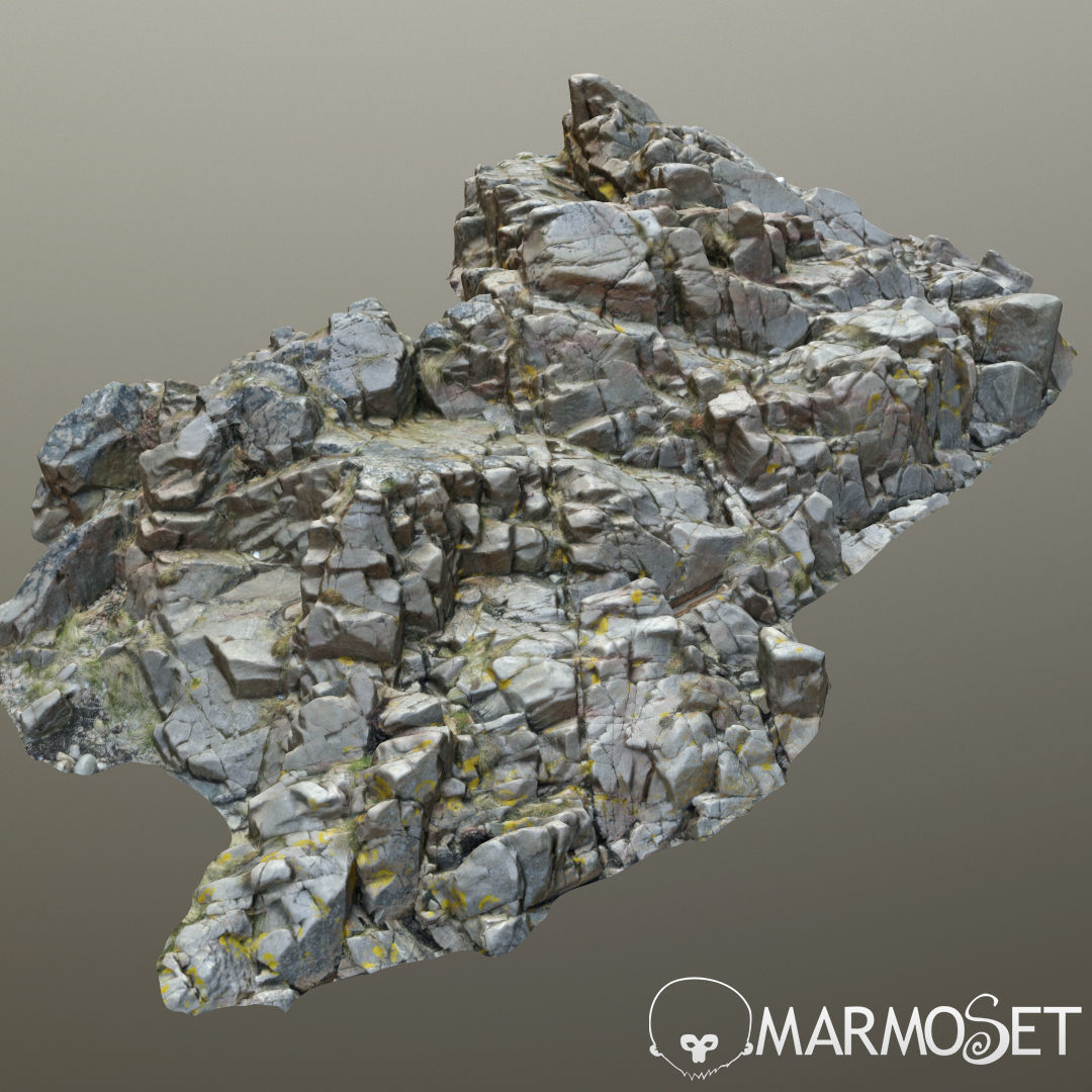 3d scanned rock cliff O2 3D model_6