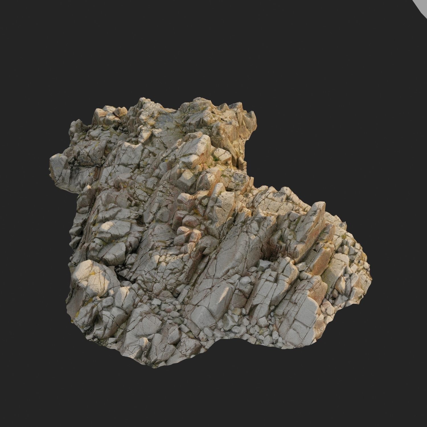 3d scanned rock cliff O2 3D model_5