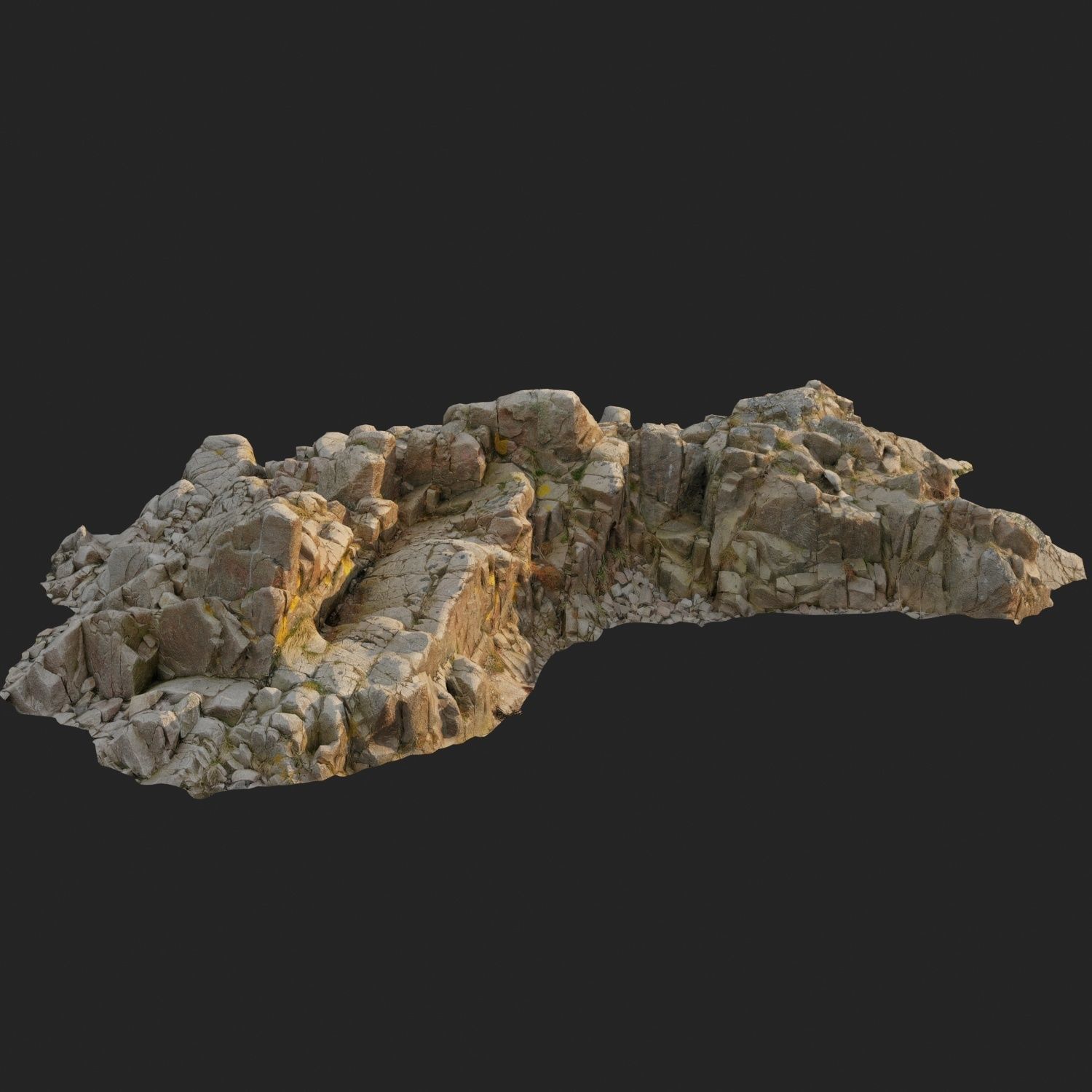 3d scanned rock cliff O2 3D model_1