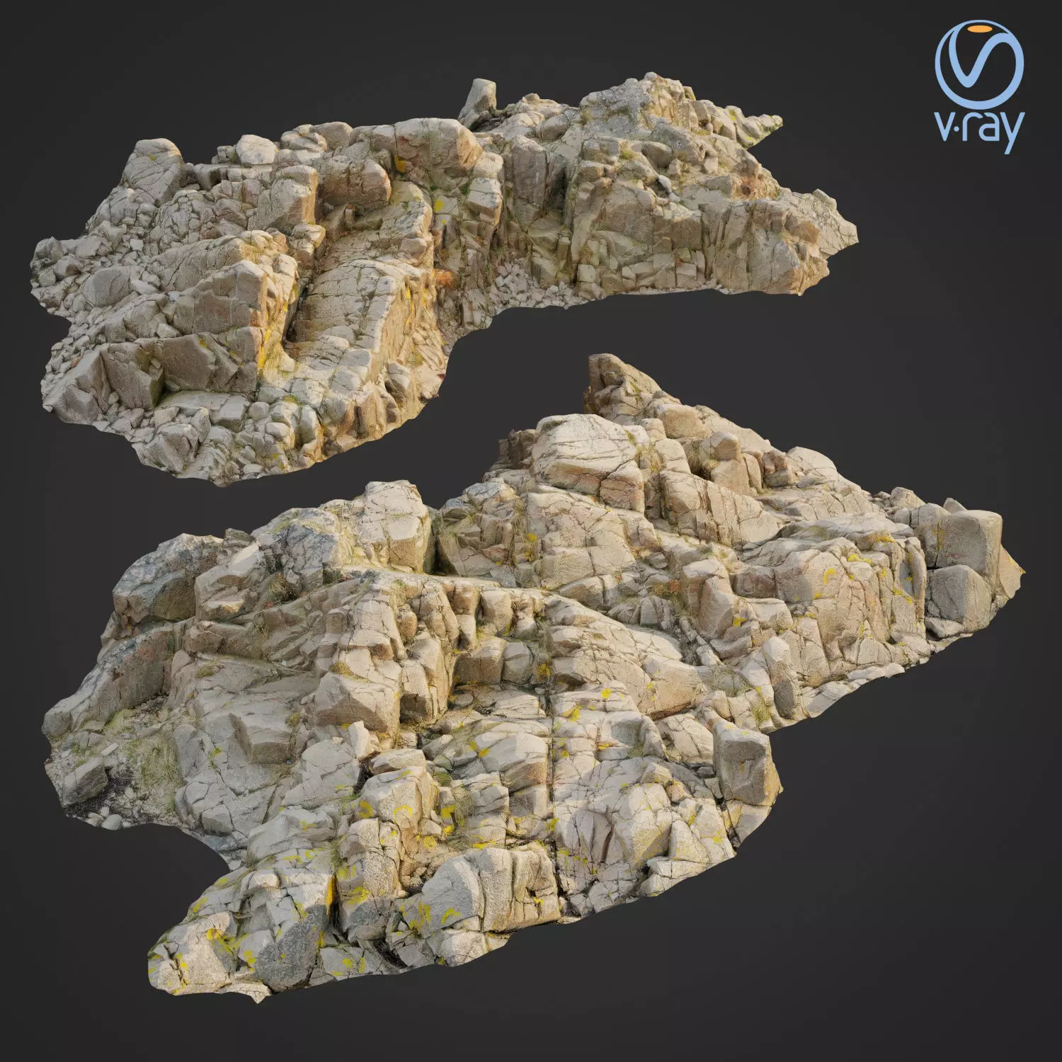 3d scanned rock cliff O2 3D model_0