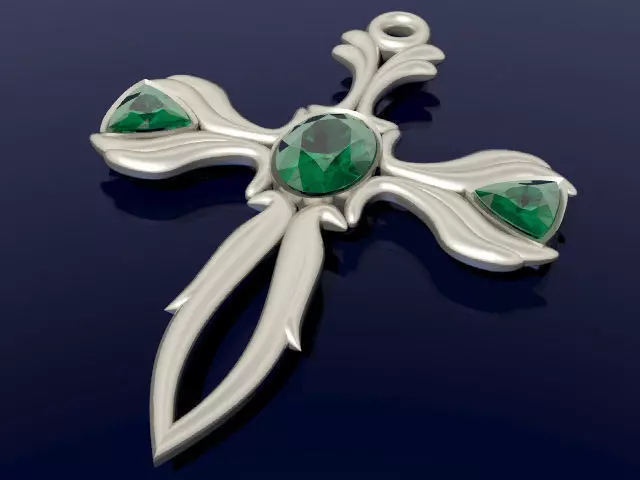 ORIGINAL CROSS WITH STONES 3D print model_0