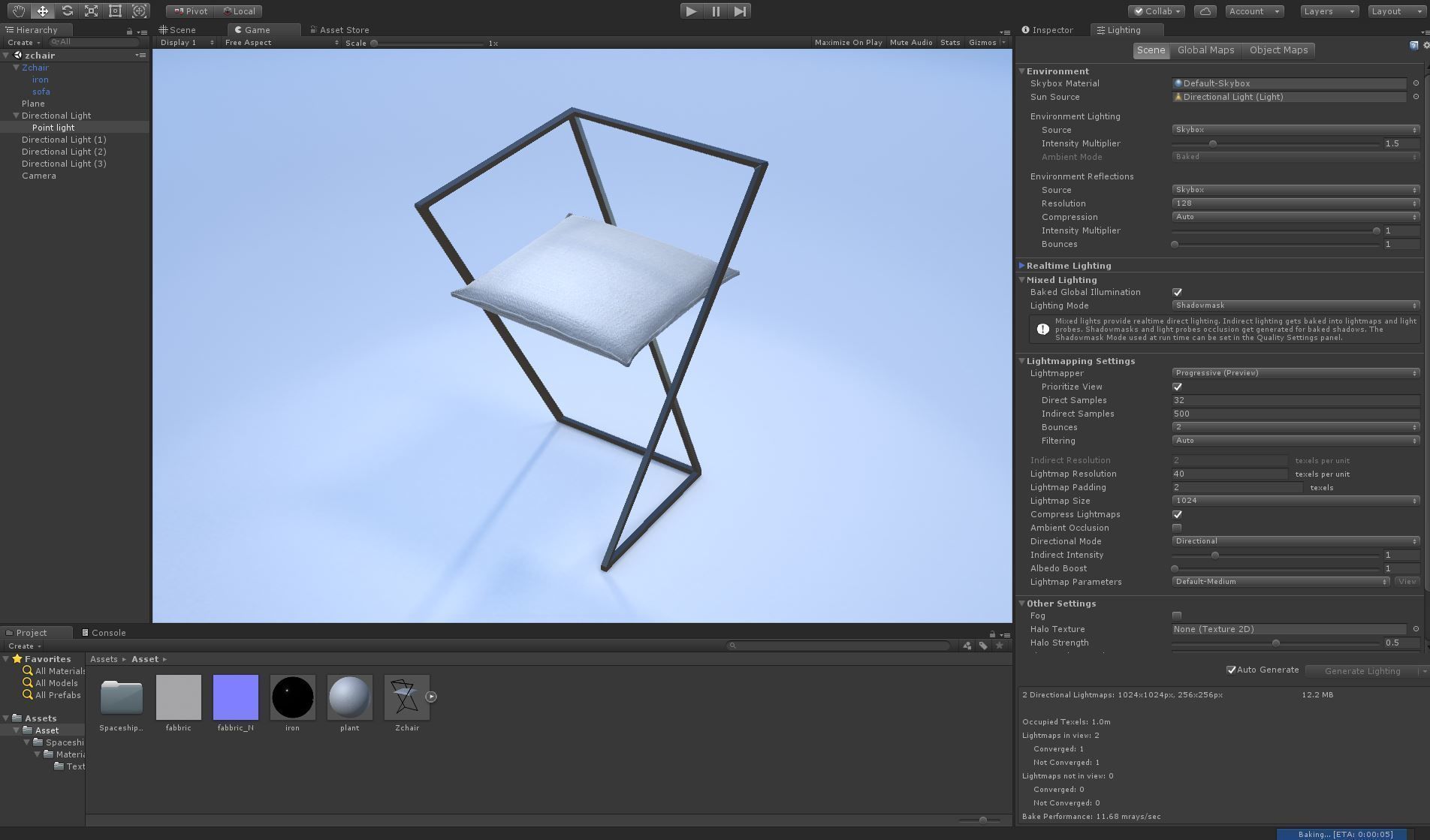 Z Chair Unity 3D package VR Low-poly 3D model_8