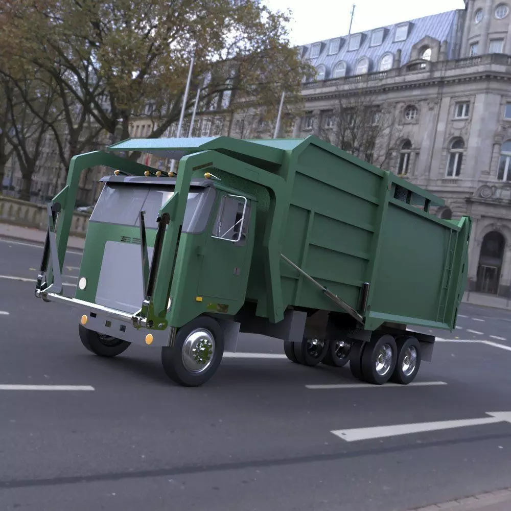 Garbage Truck 2 in 3ds and obj format 3D model