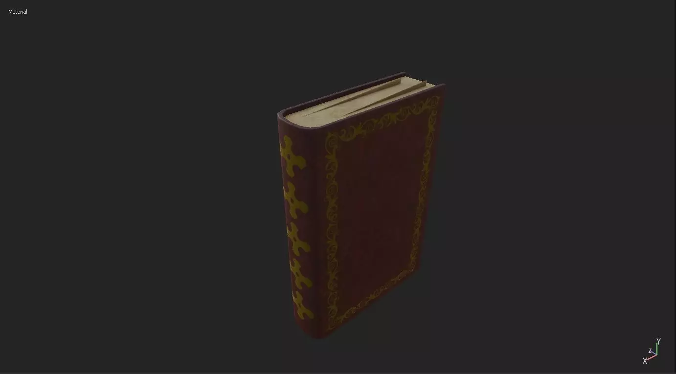 Rustic Medieval House Asset - Book Low-poly 3D model_0